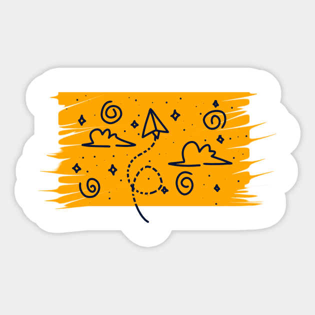 Yellow cloudy sky clip art Sticker by pickup